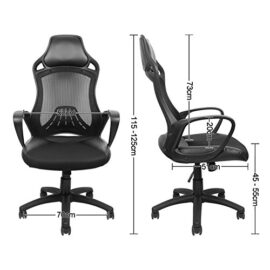 IWMH-Chaise-de-Bureau-Racing-Sport-Pu-Cuir-Tissu-Fauteuil-de-Direction-Ergonomique-Grande-Taille-Avec-La-Tte-De-Soutien-Hauteur-Rglable-Ordinateur-de-Bureau-Chaise-Hauteur-De-Dossier-73-cm287-Inch-0-2