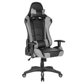 IWMH-Racing-Chaise-Sige-Gaming-De-Luxe-Fauteuil-Gamer-Pro-Assise-Baquet-Sport-En-Similicuir-PU-Hauteur-Rglable-Inclinable-135-Avec-Ttire-Support-Lombaire-Flexible-Idal-Pour-Joueurs-PC-Gamer-0