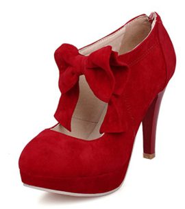 Minetom Femme Sexy Suédé Escarpins Bride Cheville Talon Haut Plateforme Epais Bowknot Bout Rond Chaussures Minetom Femme Sexy Suédé Escarpins Bride Cheville Talon Haut Plateforme Epais Bowknot Bout Rond Chaussures