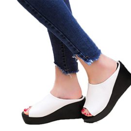 ❉Sandales Compensées Femmes Tongs Chaussures Compensées Chaussures de Plage Mules Chausson Pantoufles Été Mode Loisirs Poisson Bouche Sandales Pantoufles de Fond Épais GongzhuMM ❉Sandales Compensées Femmes Tongs Chaussures Compensées Chaussures de Plage Mules Chausson Pantoufles Été Mode Loisirs Poisson Bouche Sandales Pantoufles de Fond Épais GongzhuMM