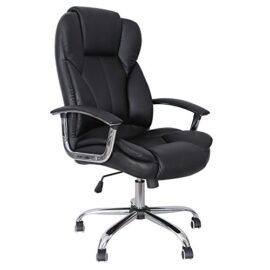 Songmics Fauteuil de bureau avec dossier haut Large Assise et fonction d’inclinaison pivotant Executive Chaise de bureau PU Songmics Fauteuil de bureau avec dossier haut Large Assise et fonction d’inclinaison pivotant Executive Chaise de bureau PU