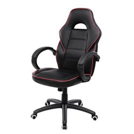 Songmics-Racing-Sport-Fauteuil-de-Bureau-Chaise-Pivotante-Simili-Cuir-Rsistant--lusure-Ergonomique-noir-rouge-OBG58B-0