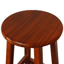 2 Tabourets de bar en bois d’acacia – Assise ronde – Style colonial 2 Tabourets de bar en bois d’acacia – Assise ronde – Style colonial 3