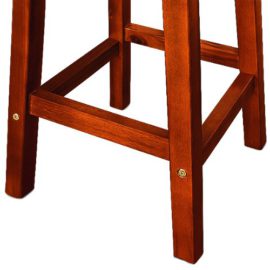 2 Tabourets de bar en bois d’acacia – Assise ronde – Style colonial 2 Tabourets de bar en bois d’acacia – Assise ronde – Style colonial 5