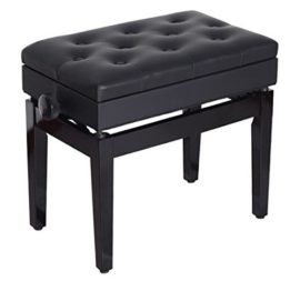 Banquette tabouret siège pour piano hauteur réglable 76L x 36l x 48-58H cm coffre de rangement interne assise simili cuir capitonné bois noir 10 Banquette tabouret siège pour piano hauteur réglable 76L x 36l x 48-58H cm coffre de rangement interne assise simili cuir capitonné bois noir 10 3