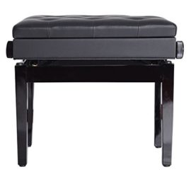 Banquette tabouret siège pour piano hauteur réglable 76L x 36l x 48-58H cm coffre de rangement interne assise simili cuir capitonné bois noir 10 Banquette tabouret siège pour piano hauteur réglable 76L x 36l x 48-58H cm coffre de rangement interne assise simili cuir capitonné bois noir 10 4