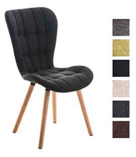 CLP Chaise rembourrée pour salle à manger Elda, avec dossier haut, avec châssis en bois, doublure en tissu, élégantes surpiqûres décoratifs – Couleurs au choix CLP Chaise rembourrée pour salle à manger Elda, avec dossier haut, avec châssis en bois, doublure en tissu, élégantes surpiqûres décoratifs – Couleurs au choix