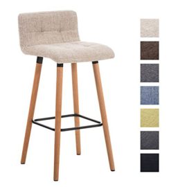 CLP Tabouret de Bar LINCOLN, Rembourré avec Revêtement en Tissu, Piétement en Bois de Chêne, Tabouret de Bar Industriel avec Dossier et Repose-pied, Hauteur de l’assise 75 cm, 7 Couleur au choix CLP Tabouret de Bar LINCOLN, Rembourré avec Revêtement en Tissu, Piétement en Bois de Chêne, Tabouret de Bar Industriel avec Dossier et Repose-pied, Hauteur de l’assise 75 cm, 7 Couleur au choix 2