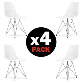 Duehome Steel Lot de 4 chaises Tower en métal pour salle à manger de style nordique46 x 52 x 82 cm Duehome Steel Lot de 4 chaises Tower en métal pour salle à manger de style nordique46 x 52 x 82 cm