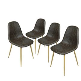 Fanilife Lot de 4 Chaise Salle ¨¤ Manger en Cuir PU Cuisine Pieds en M¨¦tal pour Salle ¨¤ manger Maison D¨¦cor Fanilife Lot de 4 Chaise Salle ¨¤ Manger en Cuir PU Cuisine Pieds en M¨¦tal pour Salle ¨¤ manger Maison D¨¦cor