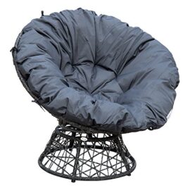 Fauteuil rond de jardin fauteuil papasan pivotant grand confort 87L x 97l x 90H cm grand coussin fourni polyester résine tressée gris 21 Fauteuil rond de jardin fauteuil papasan pivotant grand confort 87L x 97l x 90H cm grand coussin fourni polyester résine tressée gris 21