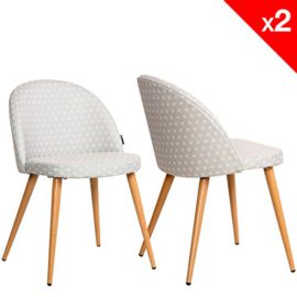 KAYELLES Chaise vintage rétro GIZA, lot de 2 chaises cocktail scandinave salle à manger, cuisine KAYELLES Chaise vintage rétro GIZA, lot de 2 chaises cocktail scandinave salle à manger, cuisine