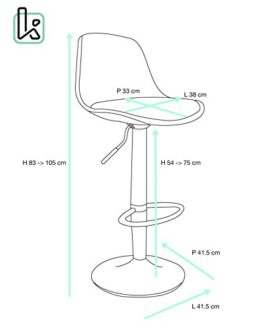 KAYELLES-Tabourets-de-Bar-Cuisine-DESIGN-SIG-Lot-de-2-Chaise-de-Bar-Rglable-0-0