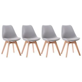 Lot de 4 chaises scandinave NORA grises avec coussin Lot de 4 chaises scandinave NORA grises avec coussin 2