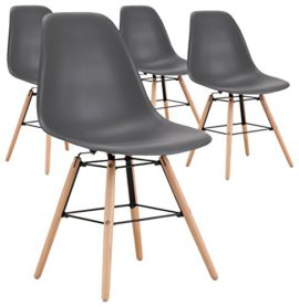 Menzzo Scandinaves Lisa Lot de 4 Chaises Polypropylène Gris 46 x 48 x 82 cm Menzzo Scandinaves Lisa Lot de 4 Chaises Polypropylène Gris 46 x 48 x 82 cm