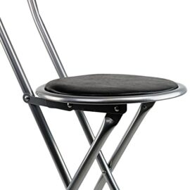 Oypla-Noir-rembourr-Chaise-haute-pliante-Petit-djeuner-Cuisine-Tabouret-de-bar-Sige-0-0