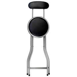 Oypla-Noir-rembourr-Chaise-haute-pliante-Petit-djeuner-Cuisine-Tabouret-de-bar-Sige-0-3