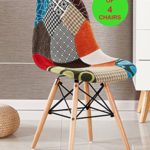 P & N Homewares® Lot de 4 Moda Patchwork Chaise Chaise de salle à manger ou chaise de bureau ou chaise d’appoint Superbe Tissu Combinaison moderne rétro Chaise P & N Homewares® Lot de 4 Moda Patchwork Chaise Chaise de salle à manger ou chaise de bureau ou chaise d’appoint Superbe Tissu Combinaison moderne rétro Chaise