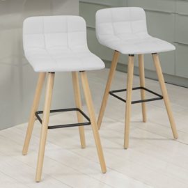 Promotion -30%! SoBuy® 2x FST50-W Lot de 2 Tabourets de bar cuisine avec dossier et repose-pieds haute qualité –Blanc Promotion -30%! SoBuy® 2x FST50-W Lot de 2 Tabourets de bar cuisine avec dossier et repose-pieds haute qualité –Blanc