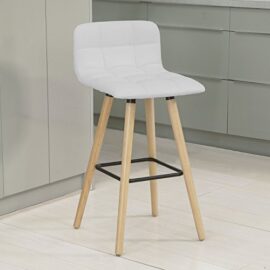 Promotion -30%! SoBuy® FST50-W Tabouret de bar cuisine avec dossier et repose-pieds haute qualité –Blanc Promotion -30%! SoBuy® FST50-W Tabouret de bar cuisine avec dossier et repose-pieds haute qualité –Blanc 2