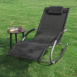 SoBuy® 2x OGS28-Sch Lot de 2 Fauteuils à bascule Transats de jardin avec repose-pieds, Bains de soleil Rocking Chair – Noir SoBuy® 2x OGS28-Sch Lot de 2 Fauteuils à bascule Transats de jardin avec repose-pieds, Bains de soleil Rocking Chair – Noir