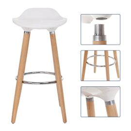 Songmics Lot de 2 Tabourets de bar Pieds en bois de hêtre Hauteur de l’assise 73 cm Assise en plastique ABS blanc LJB20W Songmics Lot de 2 Tabourets de bar Pieds en bois de hêtre Hauteur de l’assise 73 cm Assise en plastique ABS blanc LJB20W 6