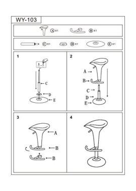 Tabouret de bar Lot de 2 en plastique sélection de couleur réglage en hauteur Duhome 103 Tabouret de bar Lot de 2 en plastique sélection de couleur réglage en hauteur Duhome 103 5