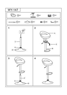 Tabouret de bar Lot de 2 en plastique sélection de couleur réglage en hauteur Duhome 147 Tabouret de bar Lot de 2 en plastique sélection de couleur réglage en hauteur Duhome 147 4