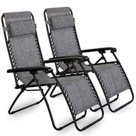 VonHaus-Chaises-zro-gravit-en-textilne--Jeu-de-2-chaises-longues-inclinables-et-pliables--Structure-en-acier-tissu-en-textilne--Idales-pour-terrasse-jardin-ou-vranda-0