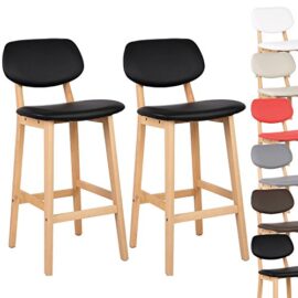 WOLTU® #619 Tabouret de bar lot de 2,tabouret de cuisine design en cuir artificiel et bois,6 Couleurs WOLTU® #619 Tabouret de bar lot de 2,tabouret de cuisine design en cuir artificiel et bois,6 Couleurs 3