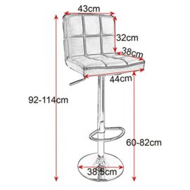 WOLTU® #868 Tabouret de bar lot de 2 en lin assise,réglable et rotatif WOLTU® #868 Tabouret de bar lot de 2 en lin assise,réglable et rotatif 4