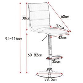 WOLTU #875 Tabouret de bar en cuir synthétique assise lot de 2 Réglable WOLTU #875 Tabouret de bar en cuir synthétique assise lot de 2 Réglable 4