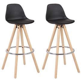 WOLTU® Lot de 2 Tabouret de bar en plastique/lin siège tabouret de cuisine avec Repose-pied,#885 WOLTU® Lot de 2 Tabouret de bar en plastique/lin siège tabouret de cuisine avec Repose-pied,#885 2