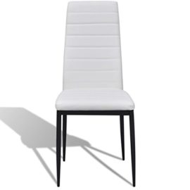 vidaXL Lot de 4 chaises blanches aux lignes fines avec une table en verre vidaXL Lot de 4 chaises blanches aux lignes fines avec une table en verre 6