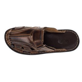 KS-014-Hommes-Cuir-t-Mules-Brun-0-3