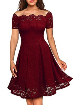 MIUSOL Robe de Soirée Bustier Dentelle Cocktail Manches Longues Femme,Fleurs Robe de Fete Col Rond Vintage Dos nu Femme Sexy MIUSOL Robe de Soirée Bustier Dentelle Cocktail Manches Longues Femme,Fleurs Robe de Fete Col Rond Vintage Dos nu Femme Sexy