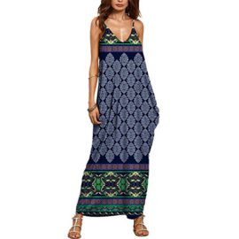 QIYUN.Z Femme V-Cou Spaghetti Sangle Sans Manches Plage Backless Sundress Longue Maxi Robe QIYUN.Z Femme V-Cou Spaghetti Sangle Sans Manches Plage Backless Sundress Longue Maxi Robe