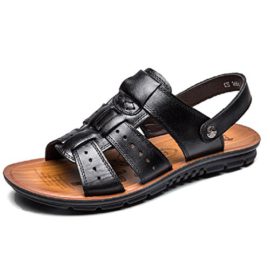 Sandale-Homme-Cuir-Plage-t-Randonne-Bout-Sport-Marche-Extrieurs-Legere-Confort-Ouvert-Plate-Chaussure-Surf-Piscine-Noir-Marron-38-47-0