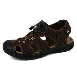 Sandales Homme Cuir Marche Randonnée Fermées Été Extérieur Chaussures de Sport Plage Marron Vert 38-48 Sandales Homme Cuir Marche Randonnée Fermées Été Extérieur Chaussures de Sport Plage Marron Vert 38-48