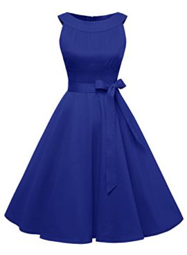 Timormode Robe Année 50 60 Vintage Femme Fille Robe Rockbilly Pin-up pour Anniversaire Party Fête avec Ceinture Timormode Robe Année 50 60 Vintage Femme Fille Robe Rockbilly Pin-up pour Anniversaire Party Fête avec Ceinture