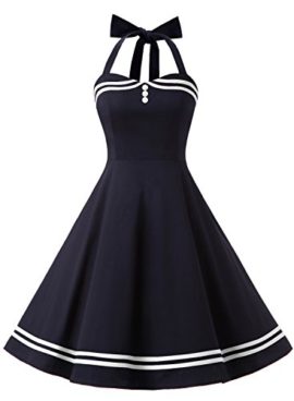 Timormode Sexy Robe Rétro Vintage Robe Rockabilly Swing Décolleté au Dos Timormode Sexy Robe Rétro Vintage Robe Rockabilly Swing Décolleté au Dos