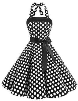 Timormode-Sexy-Robe-de-Soire-Courte-Vintage-Robe-anne-40-50-60-Robe-de-Cocktail-Dcollet-au-Dos-Robe-Rockabilly-Halter-Sans-Manche-avec-Ceinture-pour-Anniversaire-Party-0