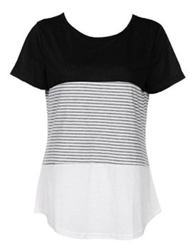 UUAISSO-T-Shirt-Femme-Col-Rond-Manches-Courtes-Hauts-Chemisier-Chic-Casual-Lche-Tops-t-0-3