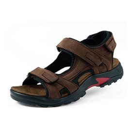 gracosy-Sandales-de-Sports-Hommes-Chaussures-de-Randonne-t-en-Cuir–Scratch-Talons-Plats-Bout-Ouvert-pour-Trekking-Marche-Plage-Ville-Marron-Kaki-0-3