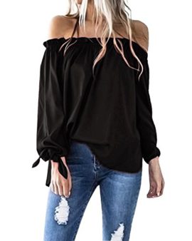 ACHIOOWA-Femme-Tunique-Manches-Longues-Col-Bateau-Casual-Lche-Pull-Tops-Shirt-Haut-0