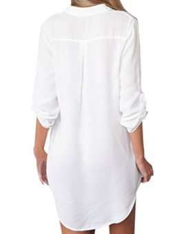 Cindeyar-Femme-Chemise-Manches-Longue-Col-V-Mousseline-Lche-Tunique-Blouse-Mini-Robe-Poche-Haut-0-0