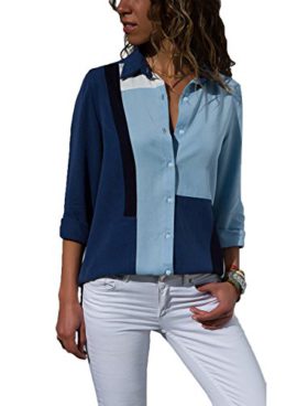 Dokotoo Femme Manche Longue Chemisier Blouse Eté S-XXL Dokotoo Femme Manche Longue Chemisier Blouse Eté S-XXL