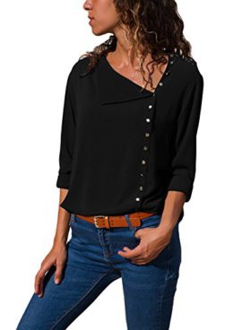 Dokotoo Femme Manches Longues Chemisier Couleur Unie Blouse Eté S-XXL Dokotoo Femme Manches Longues Chemisier Couleur Unie Blouse Eté S-XXL