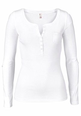 ELFIN-T-Shirt-Femme-Manches-Longues-Sexy-Tops-en-Coton-Stretch-Col-v-Blouse-Chic-Henley-Shirt-Pull-Slim-Basique-0-0