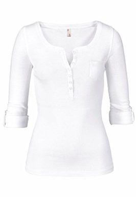 ELFIN-T-Shirt-Femme-Manches-Longues-Sexy-Tops-en-Coton-Stretch-Col-v-Blouse-Chic-Henley-Shirt-Pull-Slim-Basique-0-1